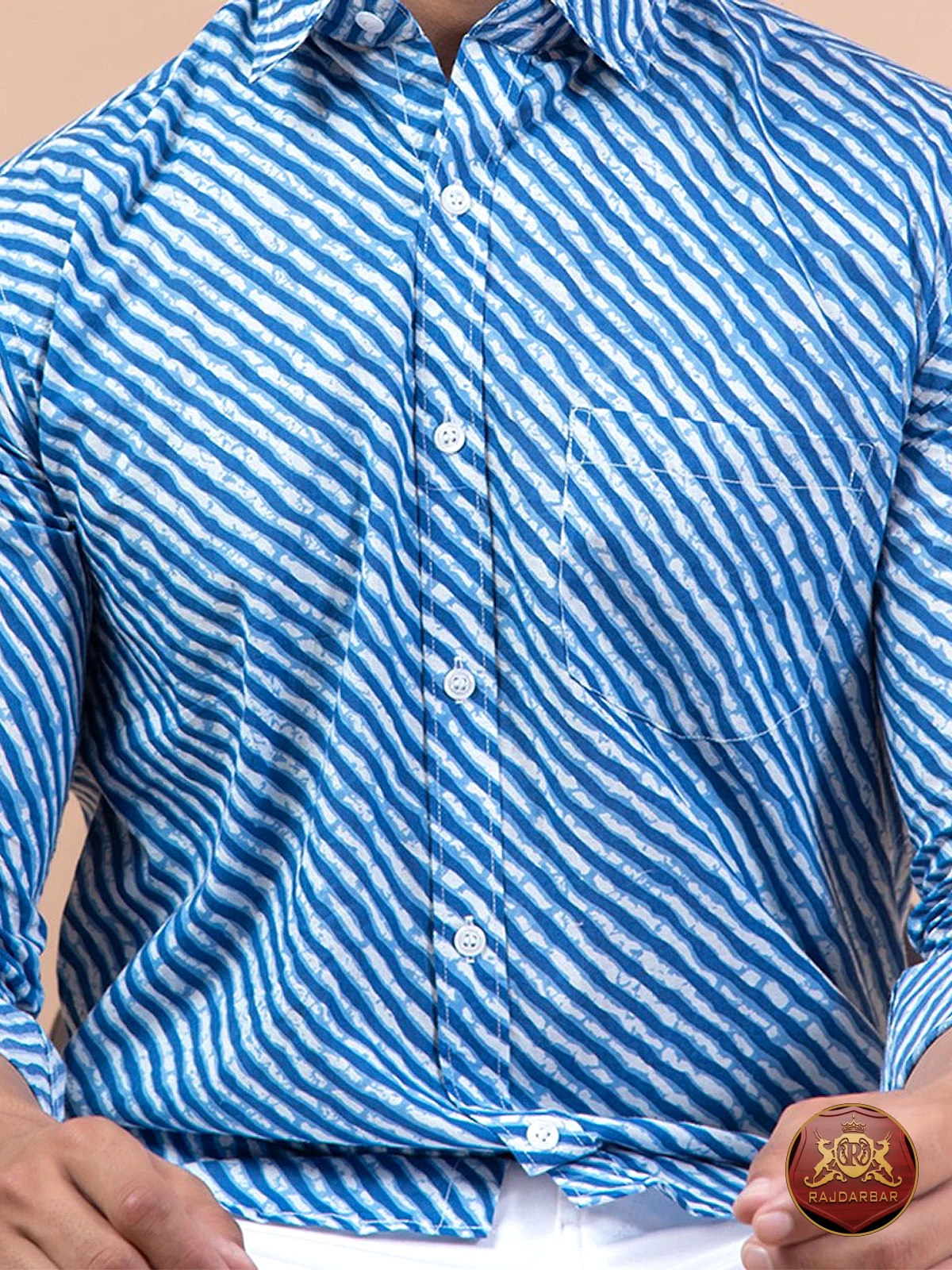 Blue Leheriya Stripe Shirt
