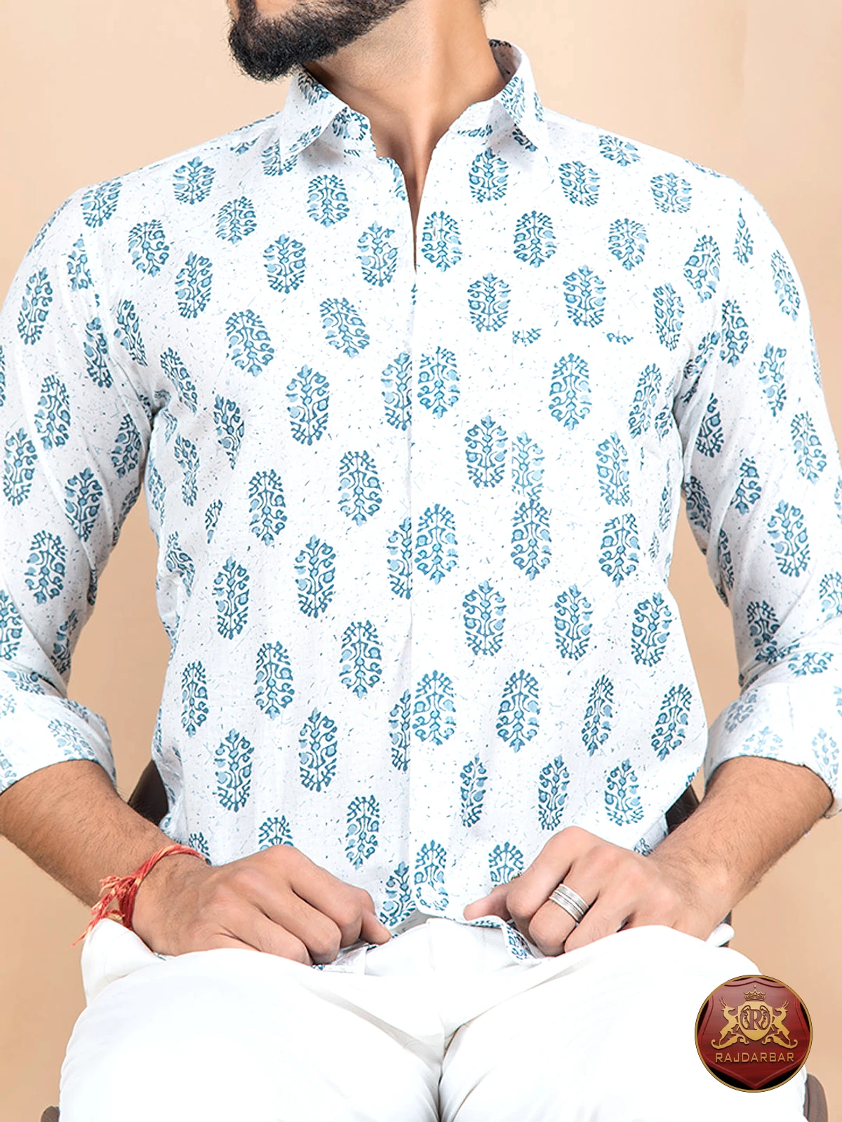 White Indigo Buti Shirt