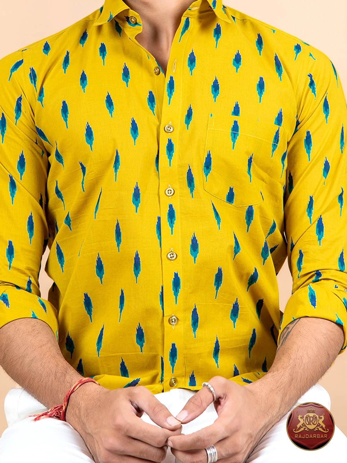 Yellow Ikat Print Shirt