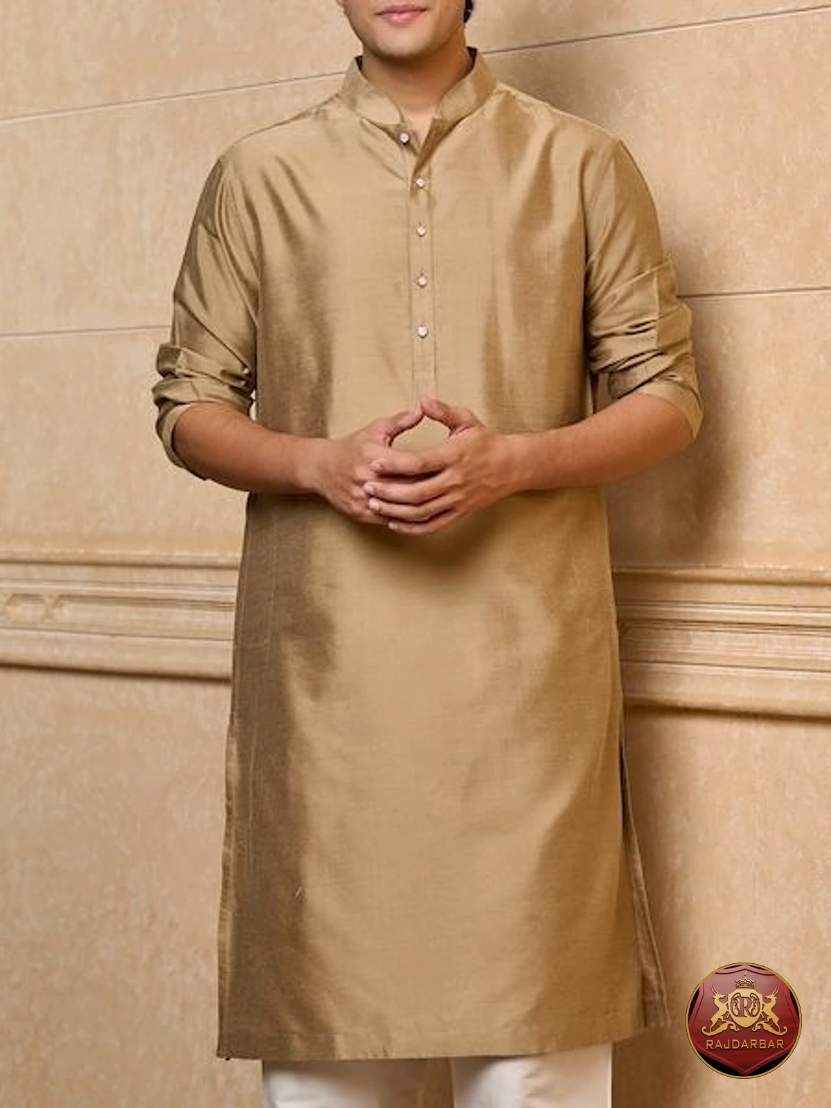 Gold Brocade Sherwani view 2